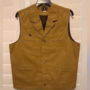 Wyoming Traders Tan Bronco Canvas Vest Size XL-Tall